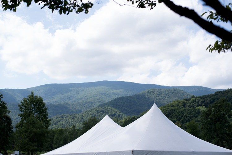 Green Hills Trees White Marquee Rustic Woodsy Wedding North Carolina http://abbyleighanne.com/
