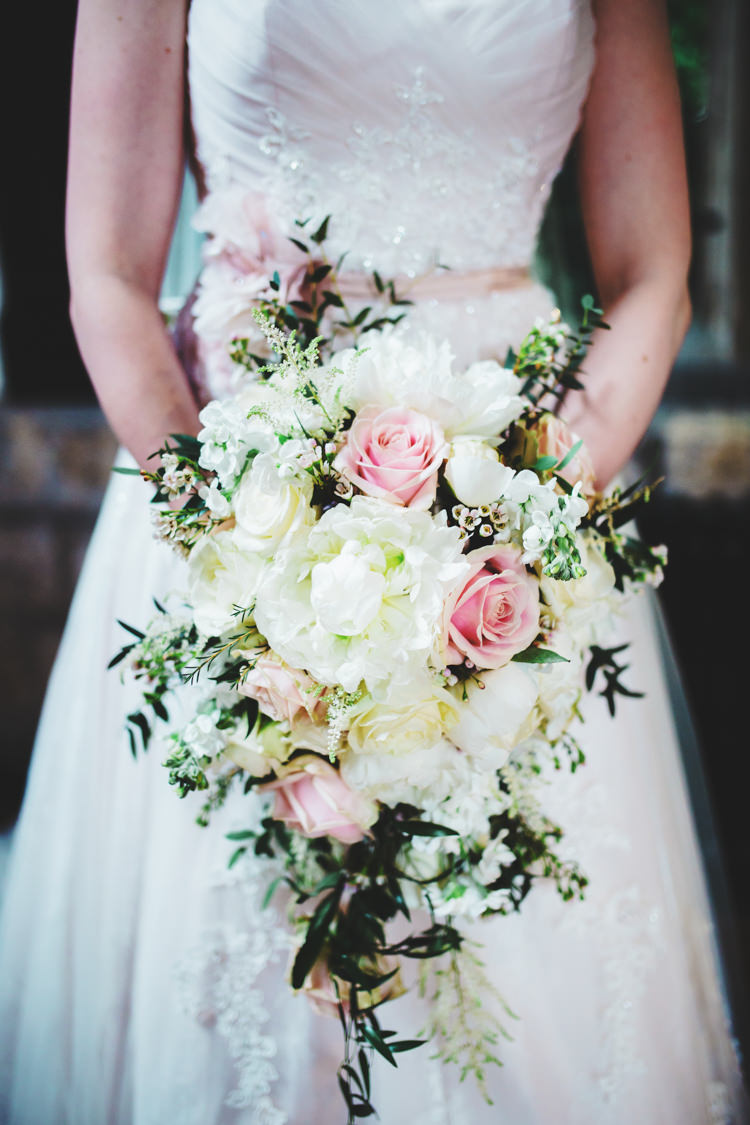 Bouquet Flowers Bride Bridal Large Cascading Roses Peonies Soft Navy Pink Classic Wedding http://www.racheljoycephotography.co.uk/