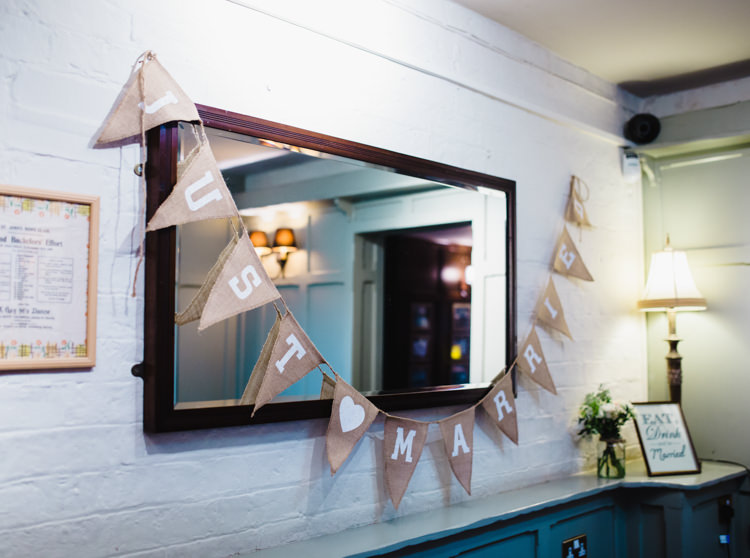 Hessian Bunting Soft Navy Pink Classic Wedding http://www.racheljoycephotography.co.uk/