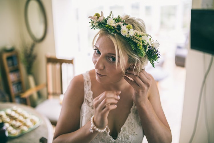 Flower Crown Bride Bridal Bohemian Home Made Farm Wedding http://www.jessyarwood.co.uk/
