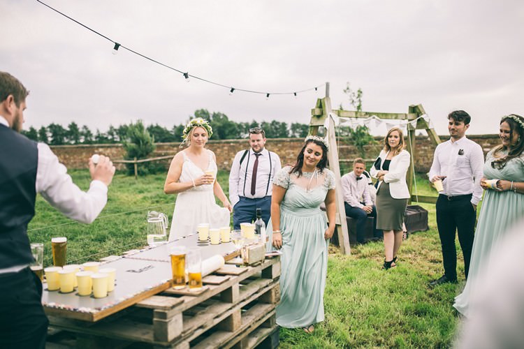 Beer Pong Game Bohemian Home Made Farm Wedding http://www.jessyarwood.co.uk/