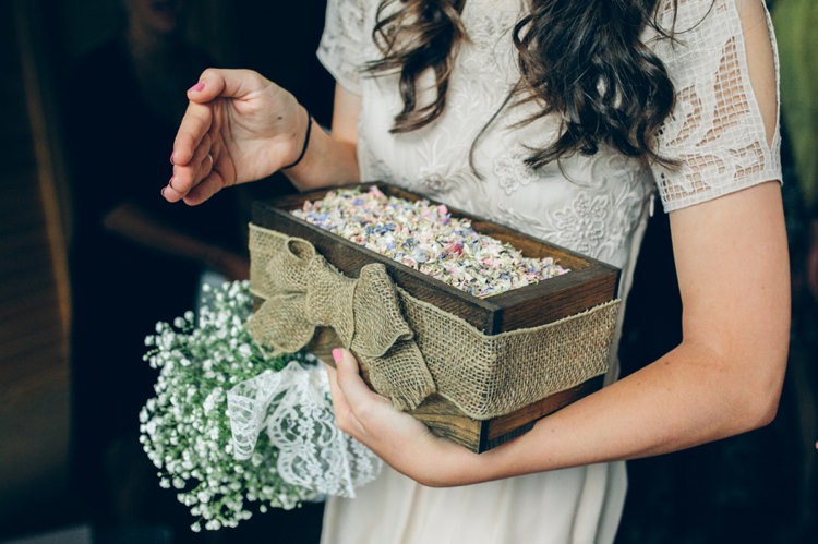 Confetti Petal Box Whimsical Floral Lodge Wedding http://www.hdmphotography.co.uk/