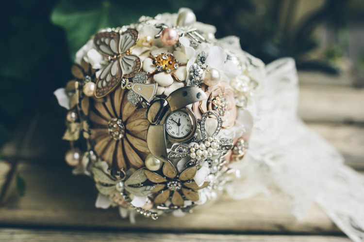 Brooch Bouquet Alternative Bride Bridal Broach Whimsical Floral Lodge Wedding http://www.hdmphotography.co.uk/