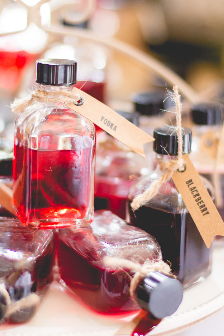 Mini Drink Favours Hand Made Rustic White Wedding http://www.sarahhortonphotography.co.uk/