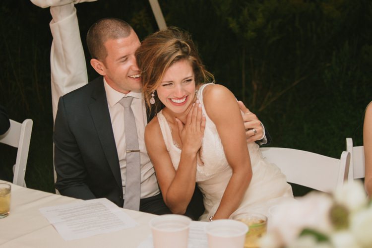 Outside Marquee Reception Bride V Neck Lace Gown Crystal Drop Earrings Groom Navy Suit Light Blue Tie Romantic Fresh Outdoor Wedding Ontario http://www.rebeccabose.com/