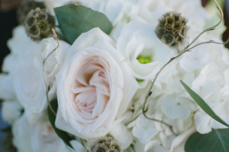 Bridal Bouquet White Blush Florals Roses Hydrangeas Romantic Fresh Outdoor Wedding Ontario http://www.rebeccabose.com/