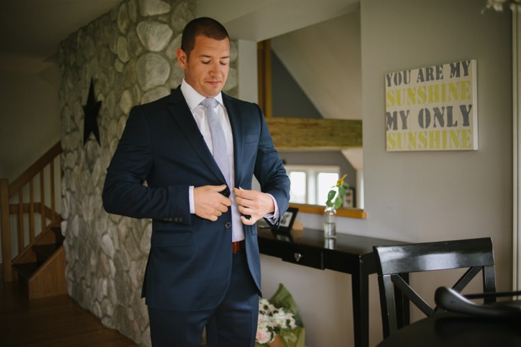 Groom Navy Suit Tan Belt Light Blue Tie Style Romantic Fresh Outdoor Wedding Ontario http://www.rebeccabose.com/
