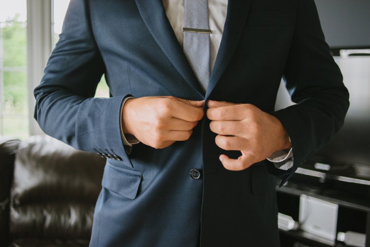Groom Navy Suit Light Blue Tie Style Romantic Fresh Outdoor Wedding Ontario http://www.rebeccabose.com/