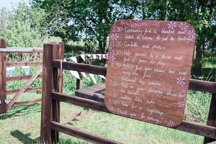 Wooden Rustic Welcome Sign Outdoor DIY Farm Wedding http://www.markewelsphotography.com/