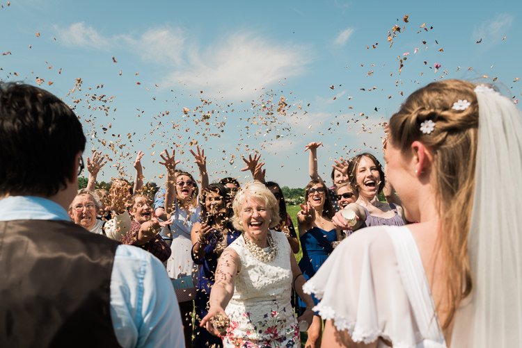 Confetti Petal Throw Outdoor DIY Farm Wedding http://www.markewelsphotography.com/