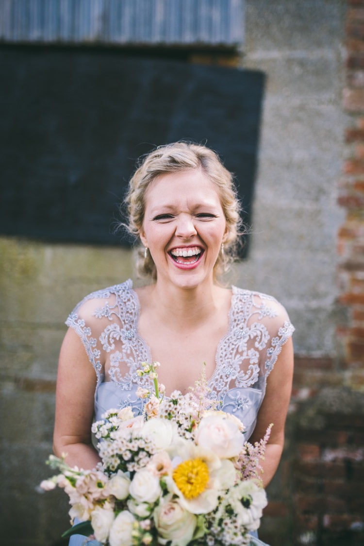 Peach Blush Ivory Raw Silk Ribbon Bouquet Peony Peonies Roses Stocks Flowers Bride Bridal Home Made Country Festival Wedding http://www.jamespowellphotography.co.uk/