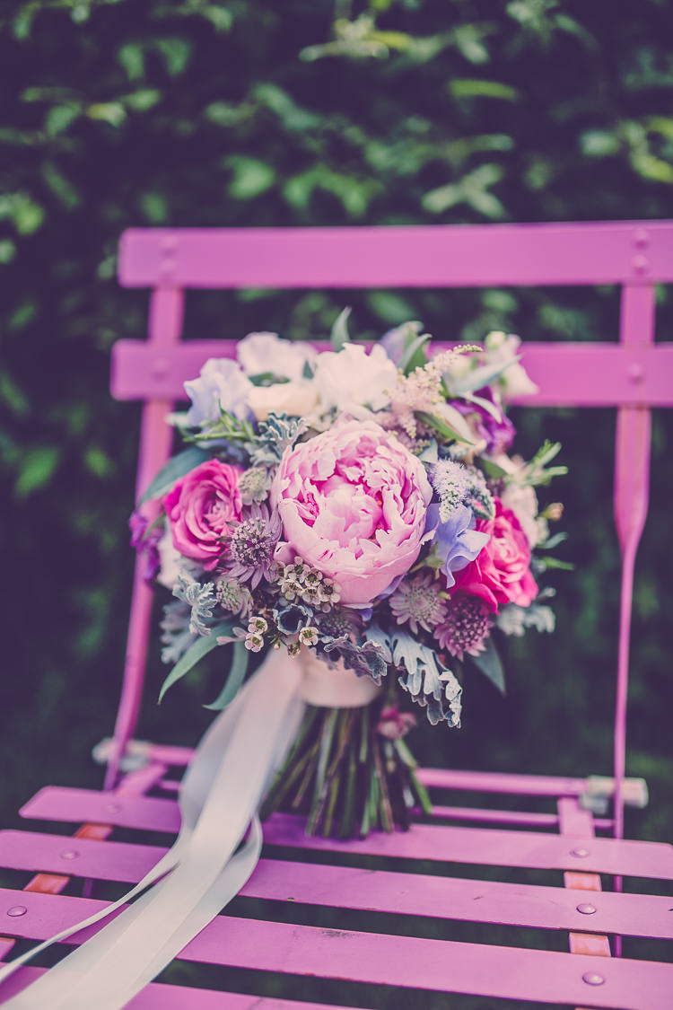 Pink Peony Peonies Ribbon Bouquet Bride Bridal Relaxed English Country Garden Party Wedding http://hayleybaxterphotography.com/