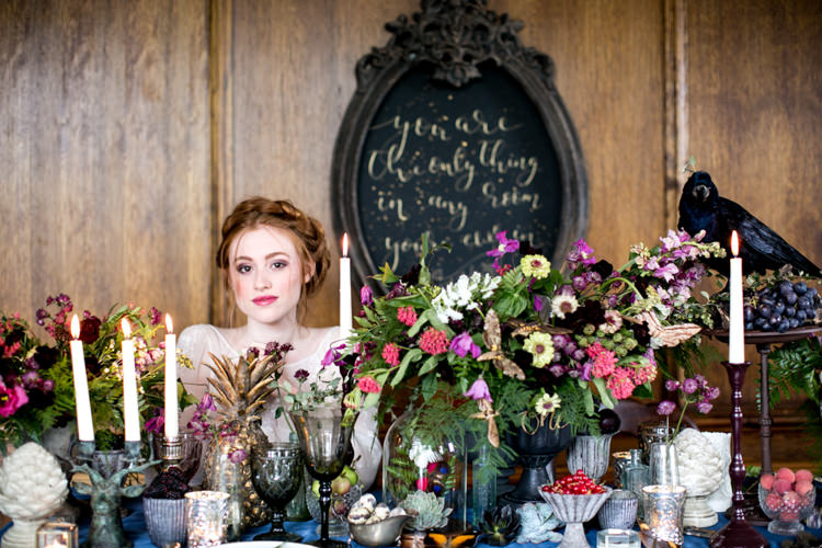 Flowers Table Decor Antique Berries Brown Green Cream Burgundy Cosmos Snapdragons Zinnia Clematis Wild Opulence Autumn Wedding Ideas http://www.storyweddingphotography.co.uk/