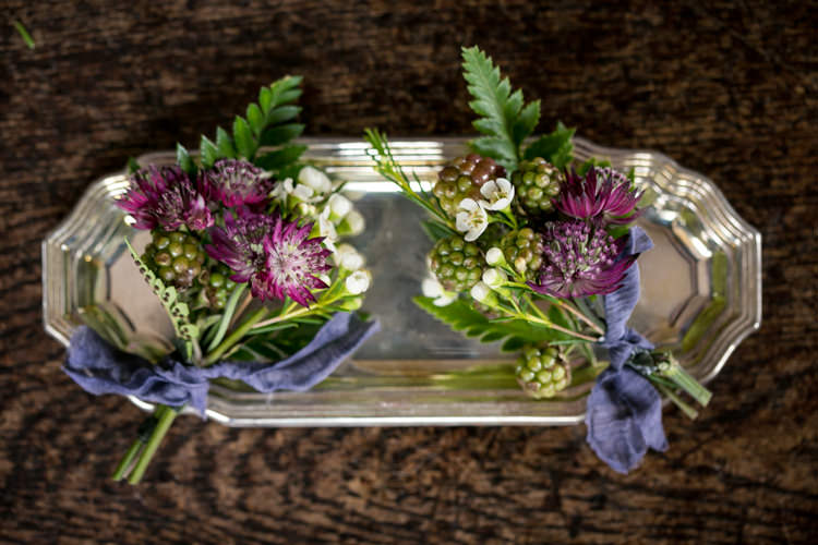 Buttonholes Berries Ferns Wild Opulence Autumn Wedding Ideas http://www.storyweddingphotography.co.uk/