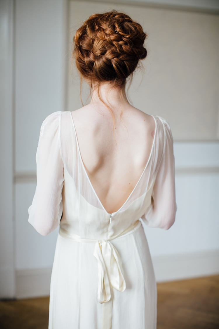 Hair Plait Braid Bride Bridal Low V Back Dress Gown Wild Opulence Autumn Wedding Ideas http://www.storyweddingphotography.co.uk/