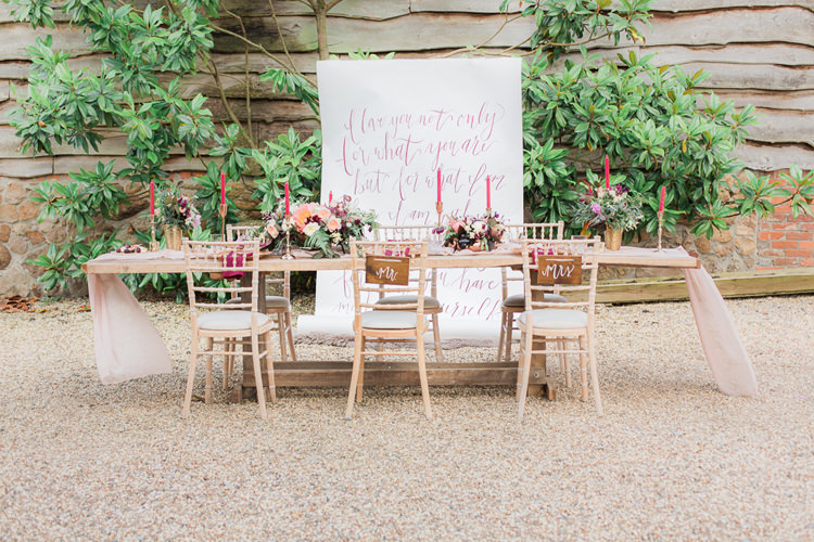 Table Backdrop Quote Words Rustic Fine Art Bohemian Luxe Wedding Ideas http://jessicadaviesphotography.co.uk/