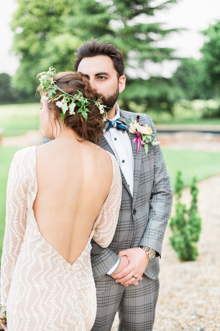 Backless Dress Gown Bride Bridal Sleeves Fine Art Bohemian Luxe Wedding Ideas http://jessicadaviesphotography.co.uk/