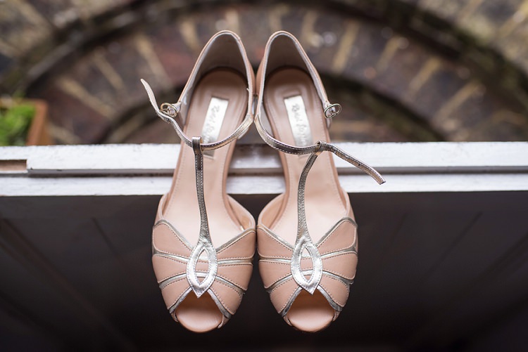 Peach Peep Toe T Bar Shoes Bride Bridal Stylish Floral Barn Wedding http://www.sarareeve.com/