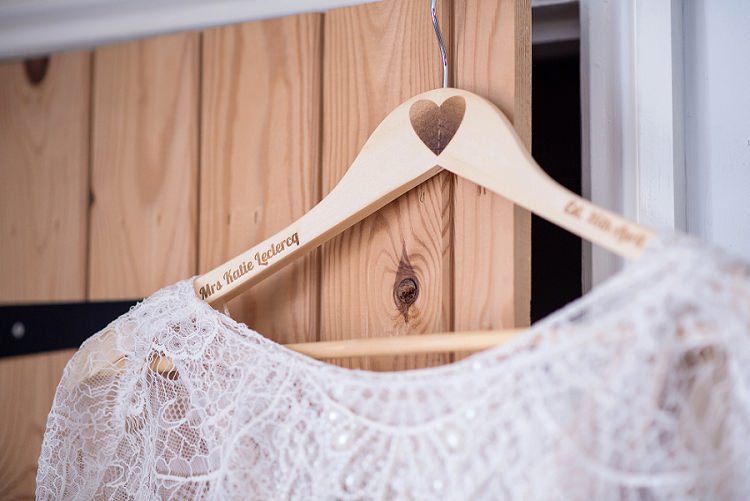 Custom Dress Hanger Bride Bridal Stylish Floral Barn Wedding http://www.sarareeve.com/
