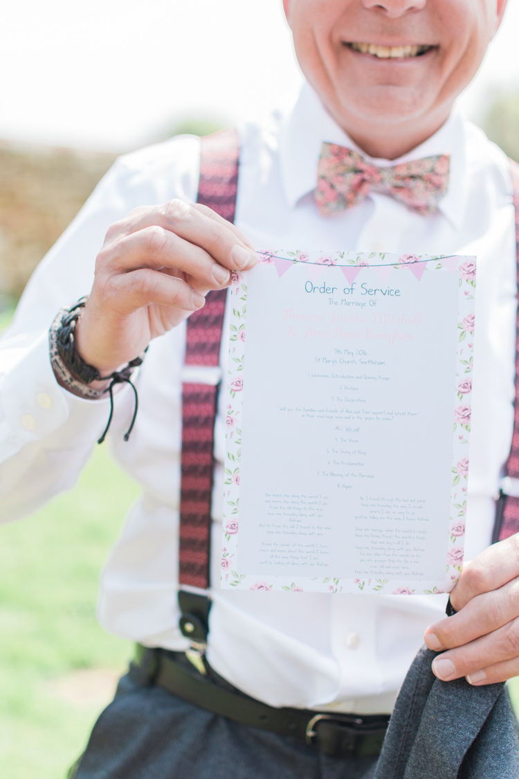 Floral Stationery Groomsmen Braces Bow Tie Fresh Pink Barn Wedding http://www.charlotteleysphotography.co.uk/