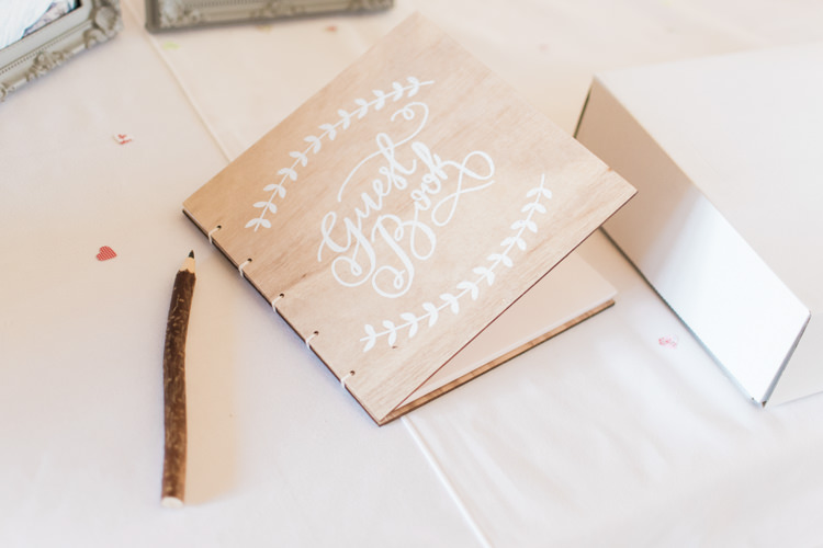 Wooden Guest Book Fresh Pink Barn Wedding http://www.charlotteleysphotography.co.uk/