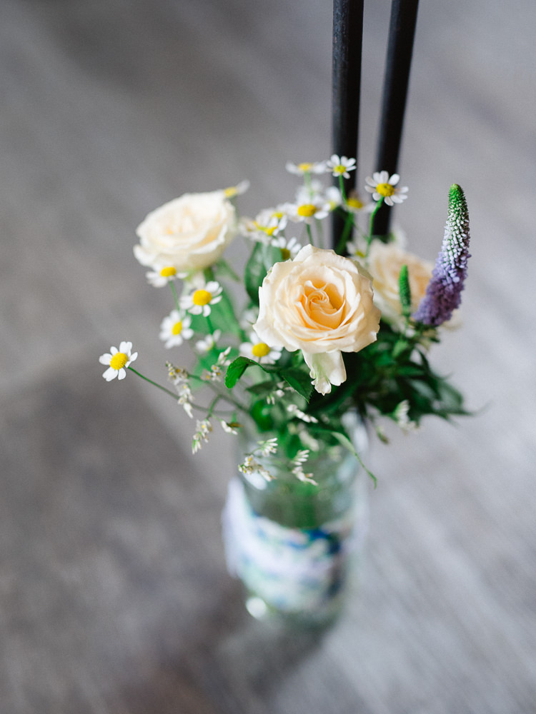 Rose Daisy Ceremony Aisle Jars Flowers Pretty Home Made Pastel Floral Wedding http://www.stephanieswannweddings.co.uk/