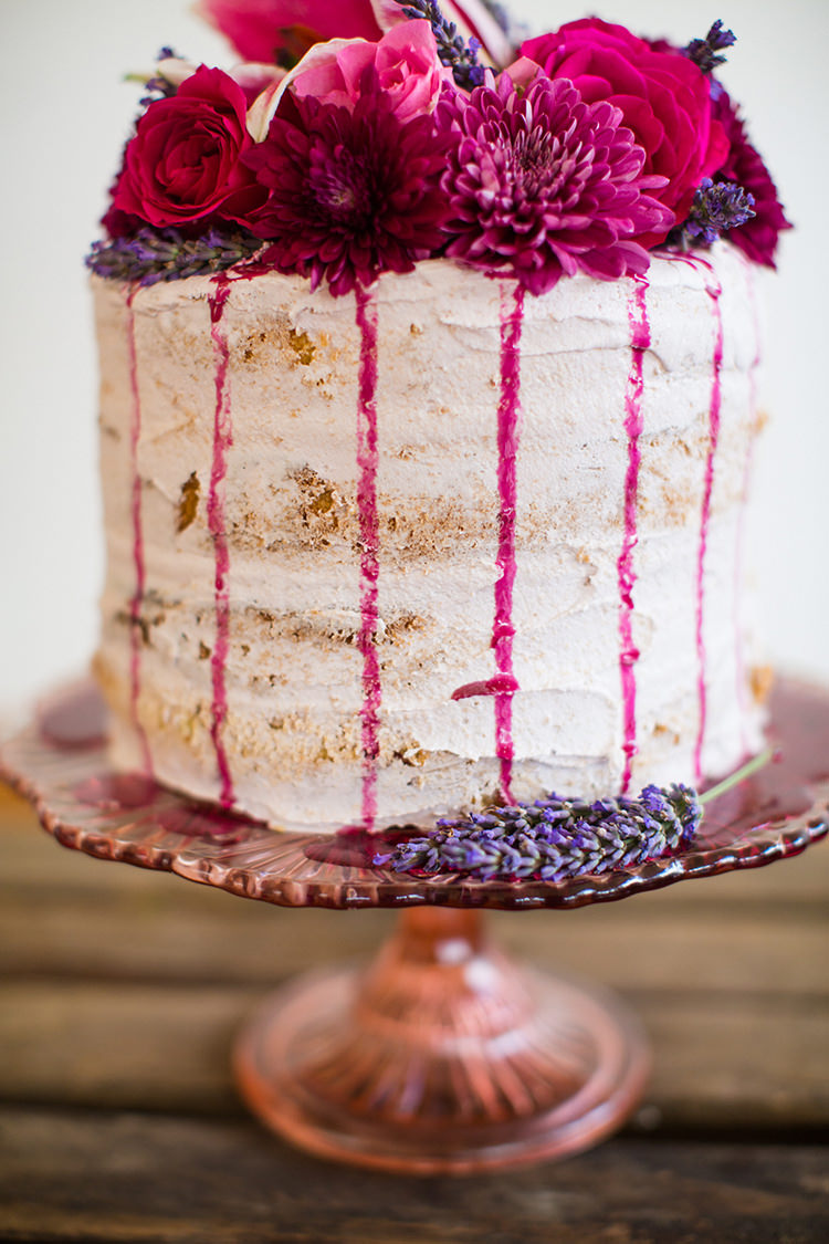 Pink Cake Drip Flowers Buttercream Alternative Colourful Boho Wedding Ideas http://www.binkynixon.com/
