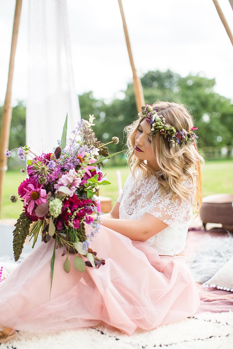 Bouquet Whimsical Flowers Bride Bridal Red Burgundy Alternative Colourful Boho Wedding Ideas http://www.binkynixon.com/