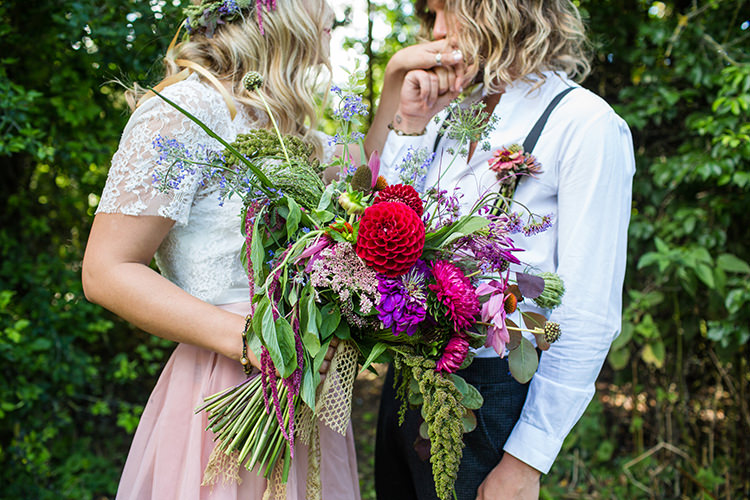 Bouquet Flowers Whimsical Large Autumn Red Purple Burgundy Bride Bridal Alternative Colourful Boho Wedding Ideas http://www.binkynixon.com/