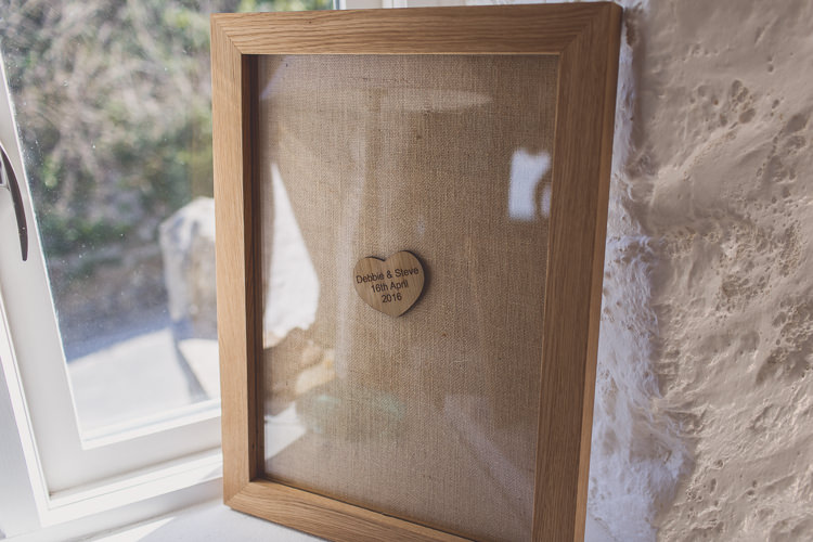 Guest Book Wooden Frame Hearts Relaxed Seaside St Ives Wedding http://www.wearetheclarkes.com/