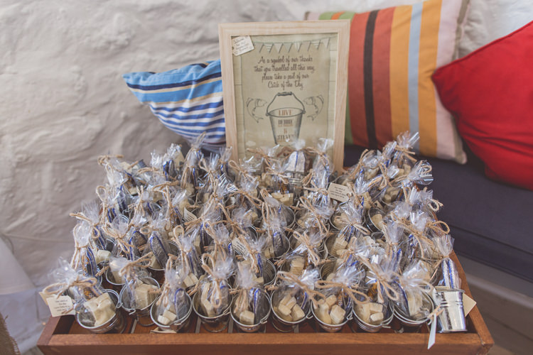Chocolate Bucket Favours Relaxed Seaside St Ives Wedding http://www.wearetheclarkes.com/