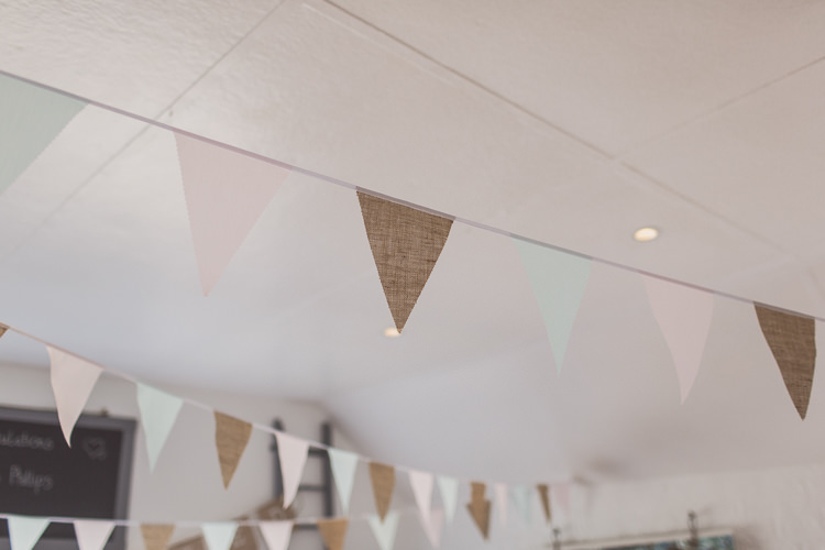 Hessian Pink Green Bunting Relaxed Seaside St Ives Wedding http://www.wearetheclarkes.com/