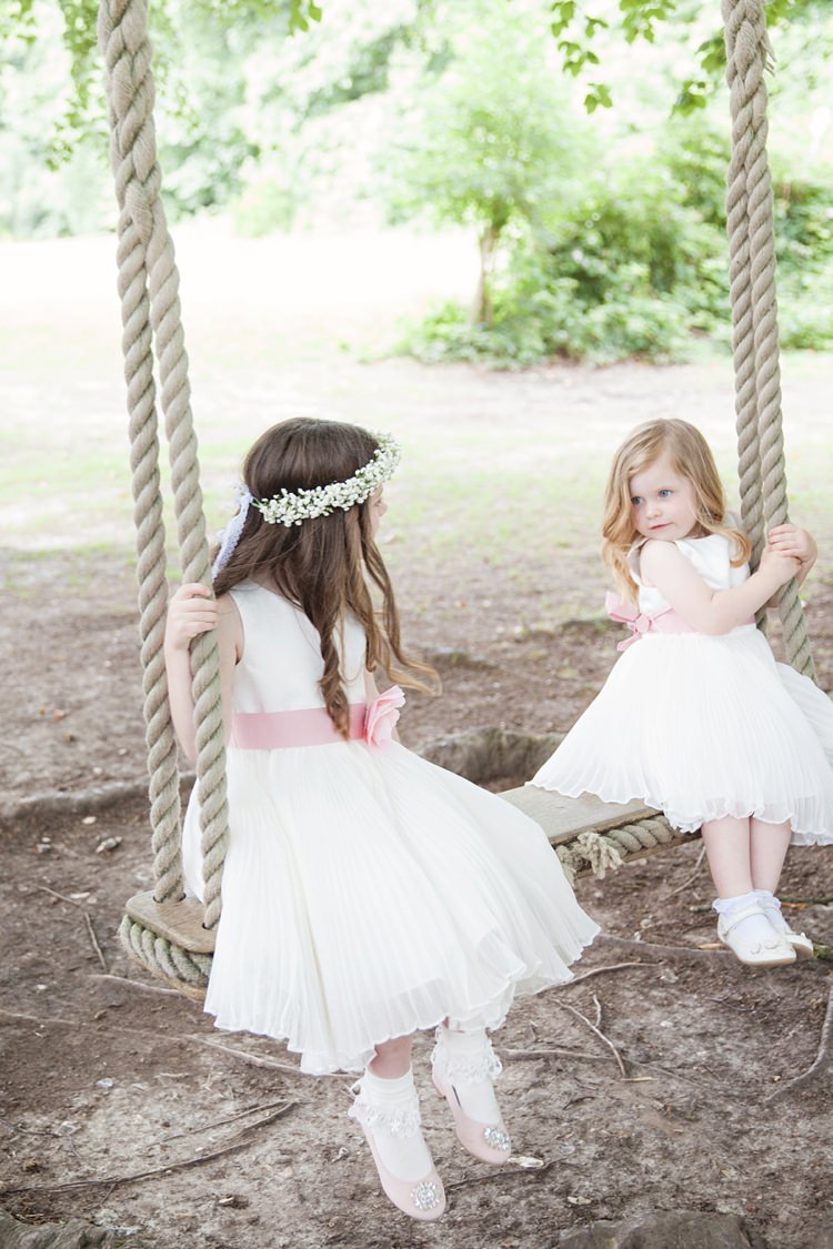 Flower Girls Crowns White Dresses Ribbon Pink Rustic Tipi Woodland Wedding http://kerryannduffy.com/