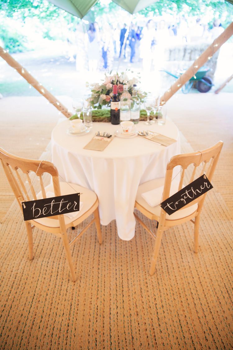 Sweetheart Table Chair Signs Pink Rustic Tipi Woodland Wedding http://kerryannduffy.com/