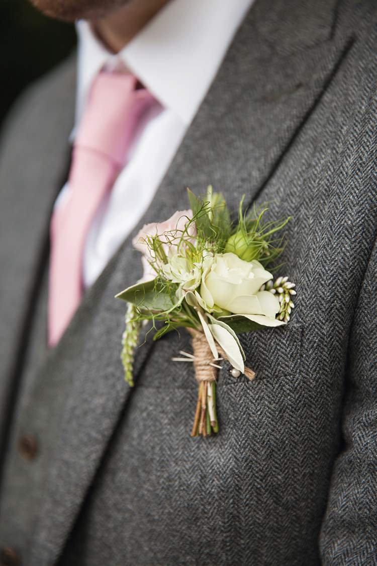 Buttonhole Groom Pink Rustic Tipi Woodland Wedding http://kerryannduffy.com/