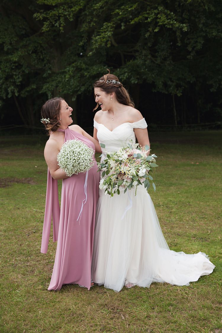Long Pink Multiway Bridesmaid Dress Pink Rustic Tipi Woodland Wedding http://kerryannduffy.com/
