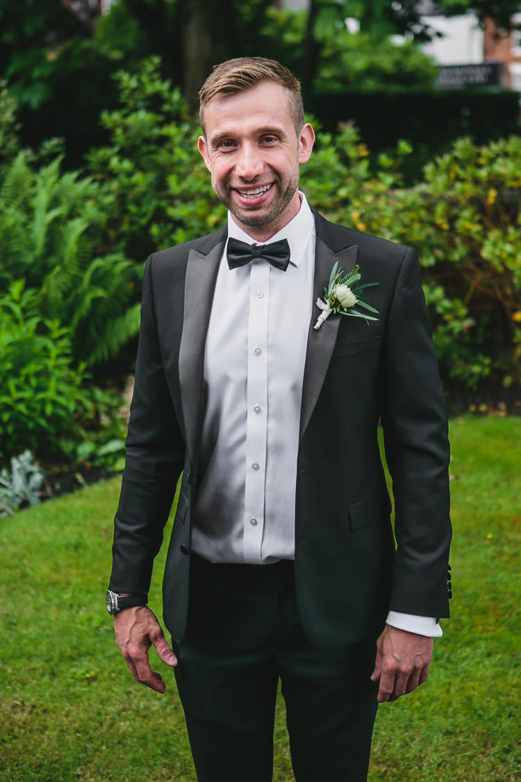 DKNY Tuxedo Bow Tie Groom Outdoorsy Colourful Tipi Wedding http://www.tierneyphotography.co.uk/