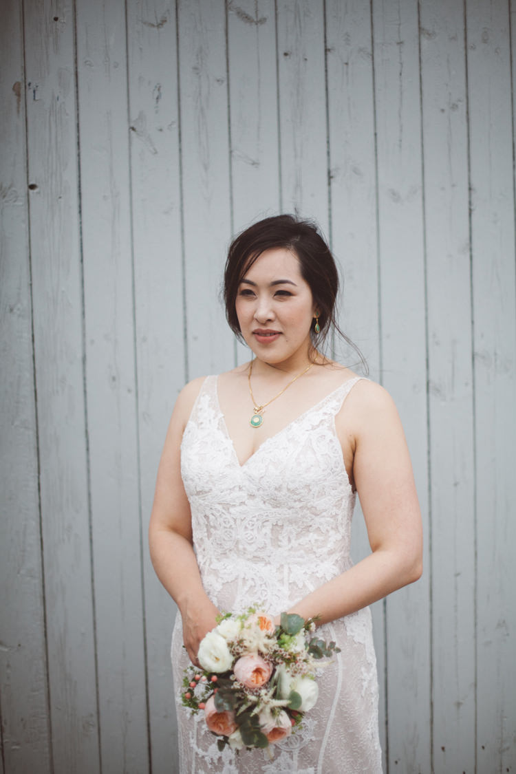 Bride Bridal Dress V Neck Straps Gown Classic Outdoor Country House Wedding http://www.leahhensonweddings.com/
