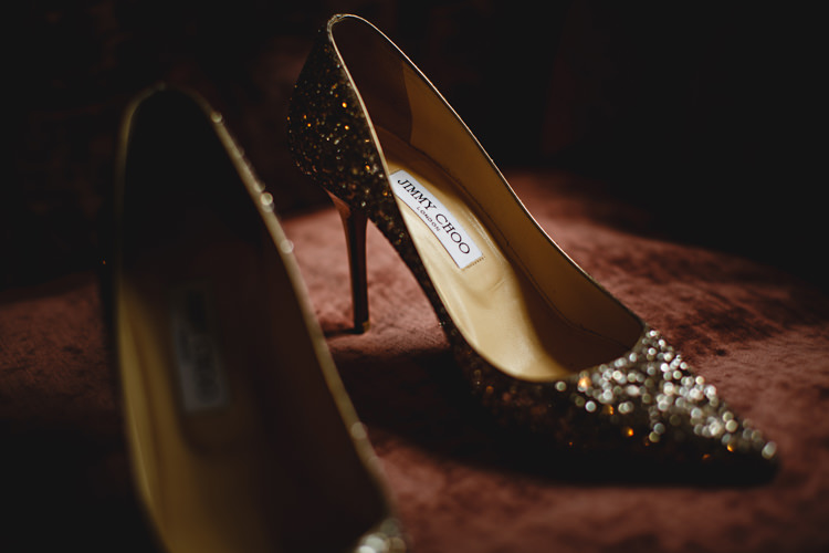 Glitter Jimmy Choo Bride Heels Shoes Peonies & Bikes Fun Country House Wedding http://hbaphotography.com/