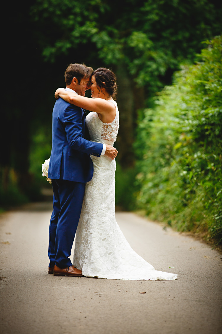 Charlotte Balbier Dress Bride Bridal Gown Lace Marnie Peonies & Bikes Fun Country House Wedding http://hbaphotography.com/