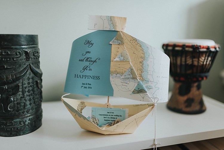 Boat Travel Card City Farm Yellow Blue Wedding http://www.baiandelle.com/