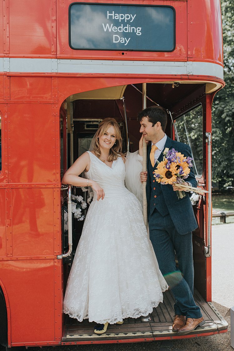 Red London Bus Transport City Farm Yellow Blue Wedding http://www.baiandelle.com/