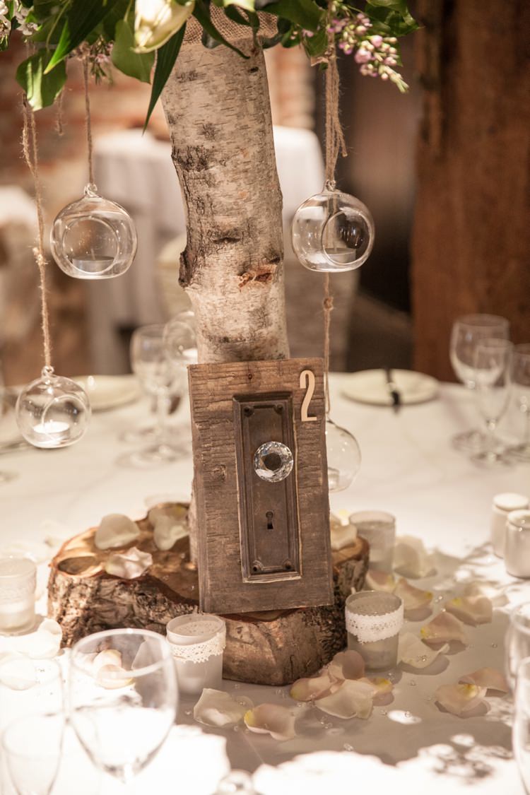 Door Knocker Table Number Cosy Winter Barn Wedding http://kerryannduffy.com/