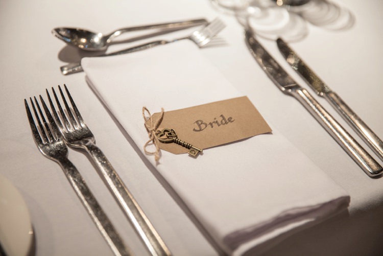 Luggage Tag Key Place Name Setting Cosy Winter Barn Wedding http://kerryannduffy.com/