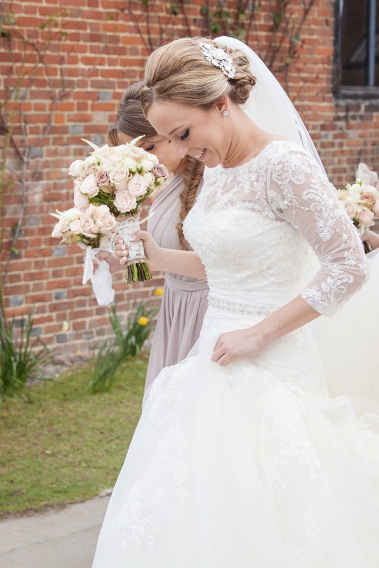 Enzoani Dabra Lace Sleeves Belt Bride Bridal Dress Gown Cosy Winter Barn Wedding http://kerryannduffy.com/