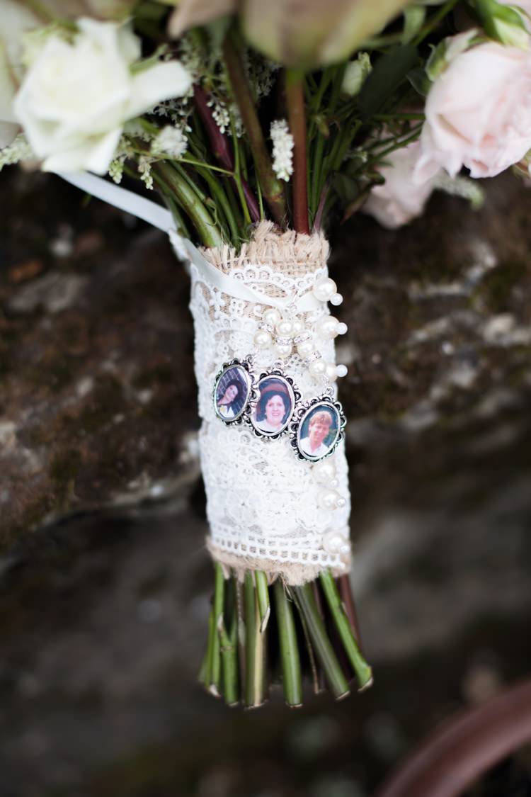 Locket Photo Hessian Lace Bouqet Flowers Bride Bridal Cosy Winter Barn Wedding http://kerryannduffy.com/