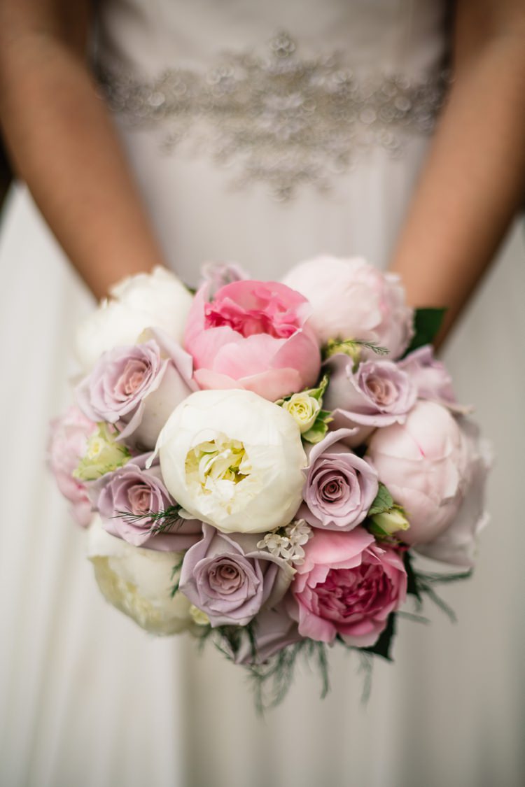 Pink Lilac Cream Peony Rose Bouquet Bride Bridal Flowers Delightful Secret Garden Wedding http://www.pauljosephphotography.co.uk/