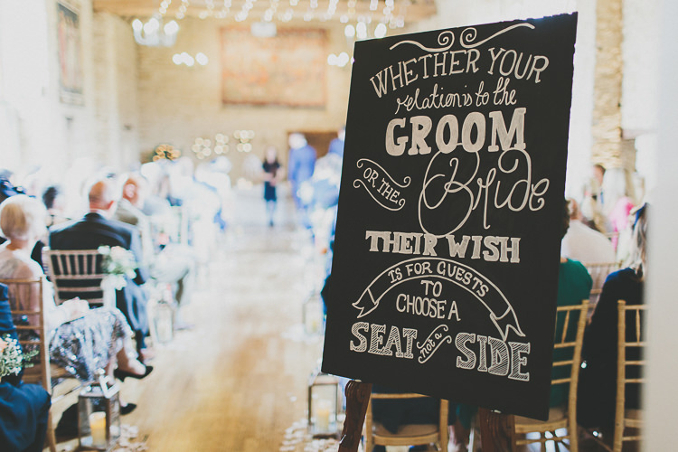 Chalk Black Board Sign Welcome Ceremony Rustic Coral Barn Wedding http://jasonwilliamsphotography.com/