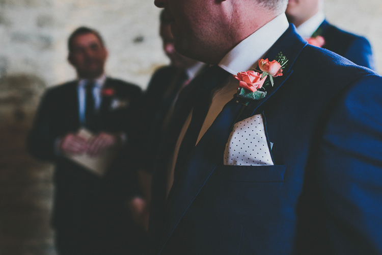 Rose Buttonhole Groom Rustic Coral Barn Wedding http://jasonwilliamsphotography.com/