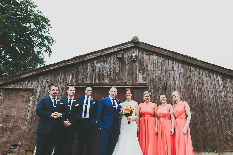 Long Bridesmaid Dresses Rustic Coral Barn Wedding http://jasonwilliamsphotography.com/